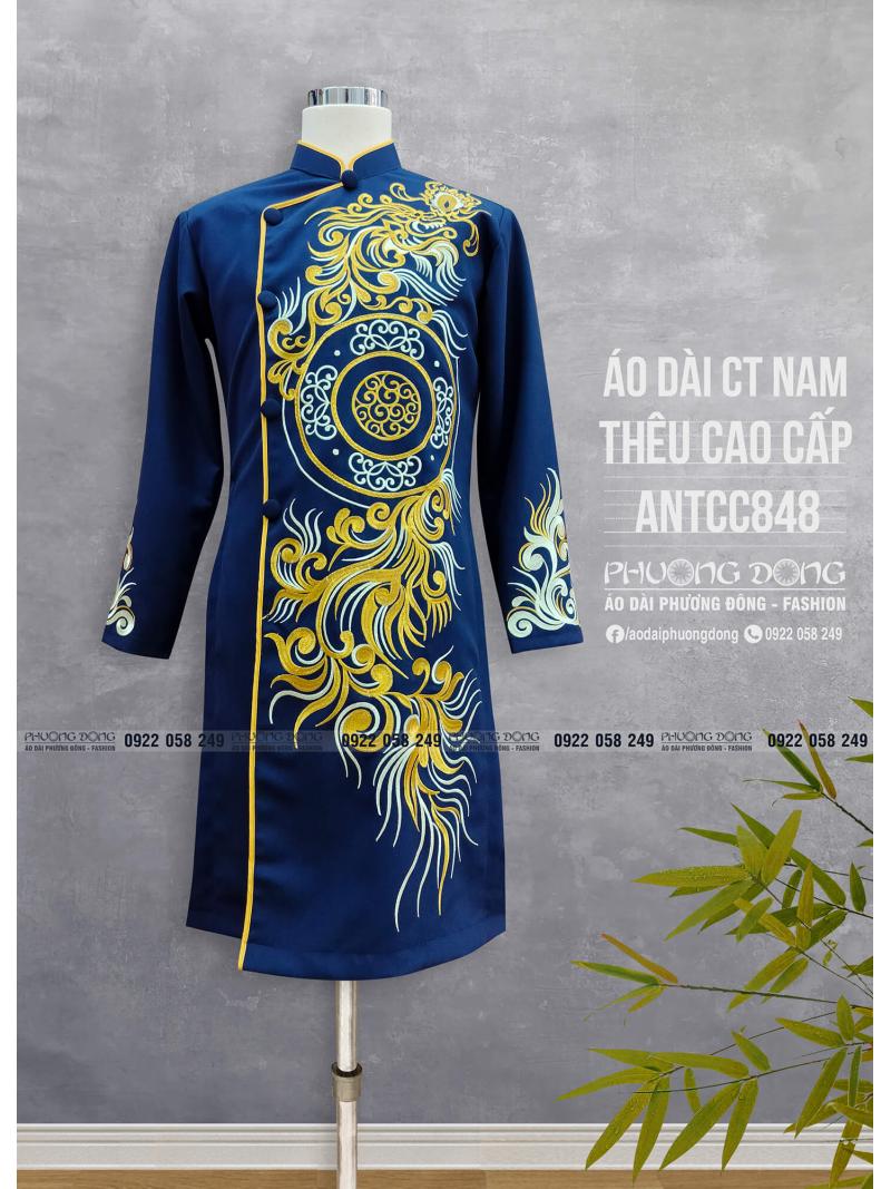 Áo Dài Cách Tân Nam Thêu Cao Cấp ANTCC848